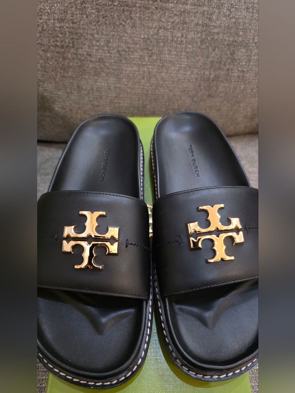 Tory Burch Black Leather Everly Anatomic Lug
